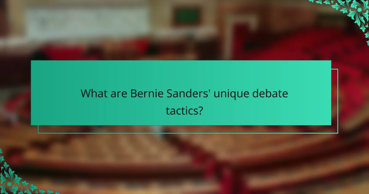 What are Bernie Sanders' unique debate tactics?
