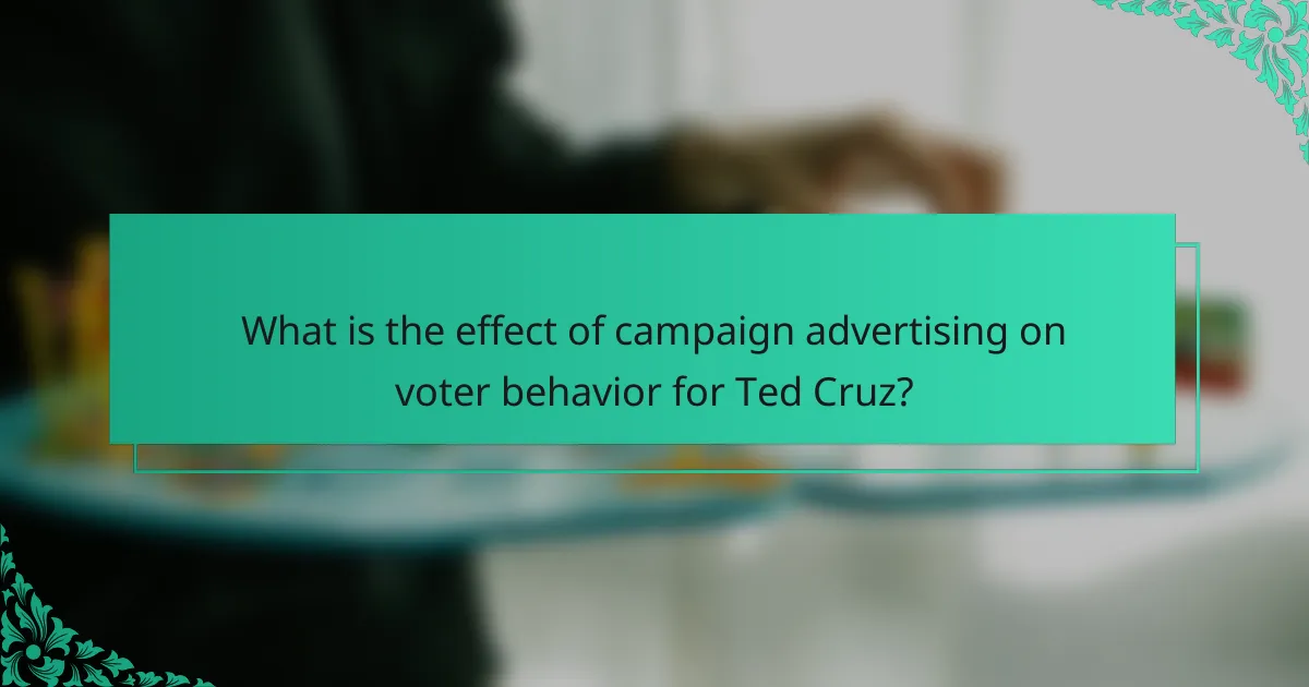 What is the effect of campaign advertising on voter behavior for Ted Cruz?