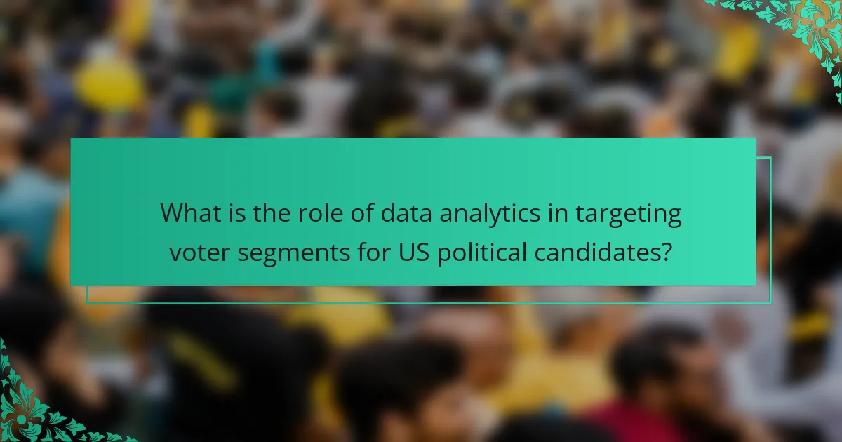 What is the role of data analytics in targeting voter segments for US political candidates?